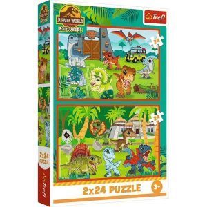 Trefl puzzle: 2x24 - Little dinosaurs Universal Jurassic