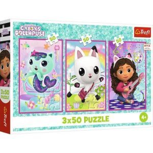 Trefl puzzle: 3x50 - Meet Gabby and the cats Universa