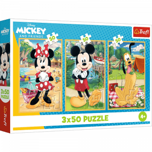 Trefl puzzle: 3x50 - Mouse on holiday / Disney Mickey Mouse and Friends