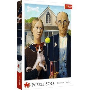 Trefl puzzle: 500 - American Gothic: Dog Edition